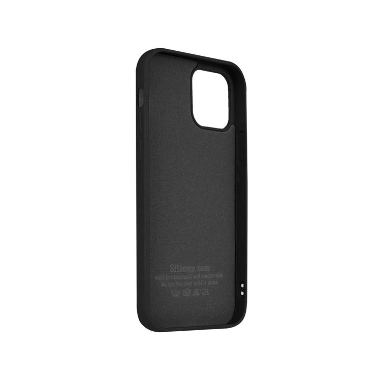 Funda iPhone 12/12 Pro silicón logo negra